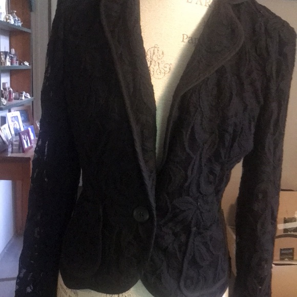 Inc Black lace women’s jacket medium NWT - Picture 2 of 6